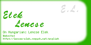 elek lencse business card